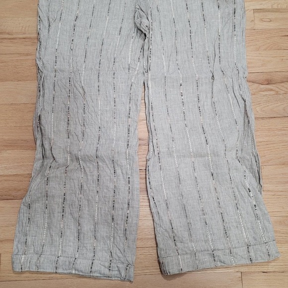 Eskandar Linen Blend Wide Leg Pants Drawstring Textured - Picture 2 of 12